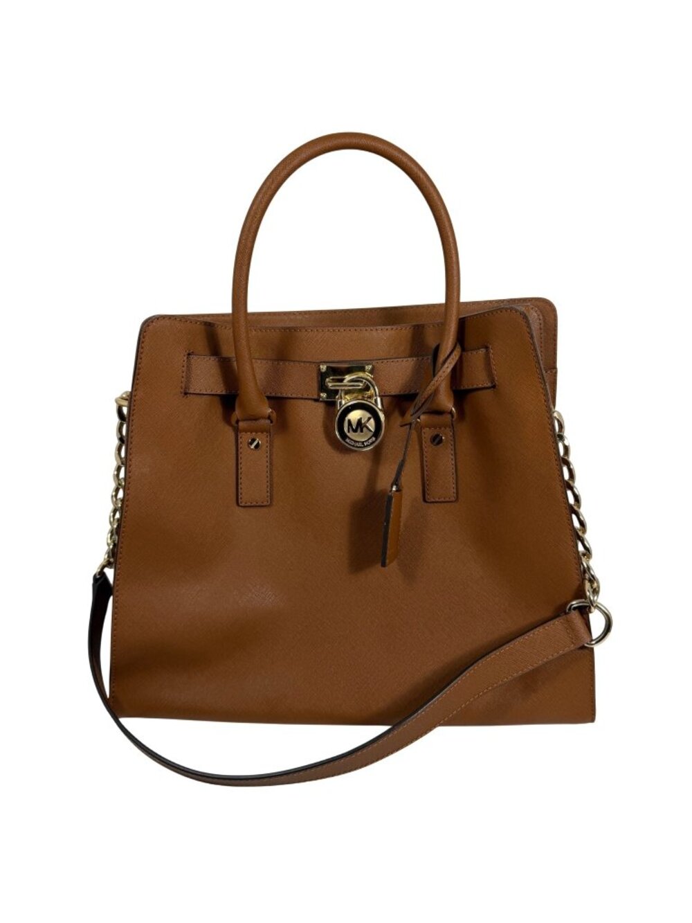 Michael Kors Hamilton Large North South Tote in Brown Saffiano Leather